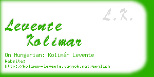 levente kolimar business card